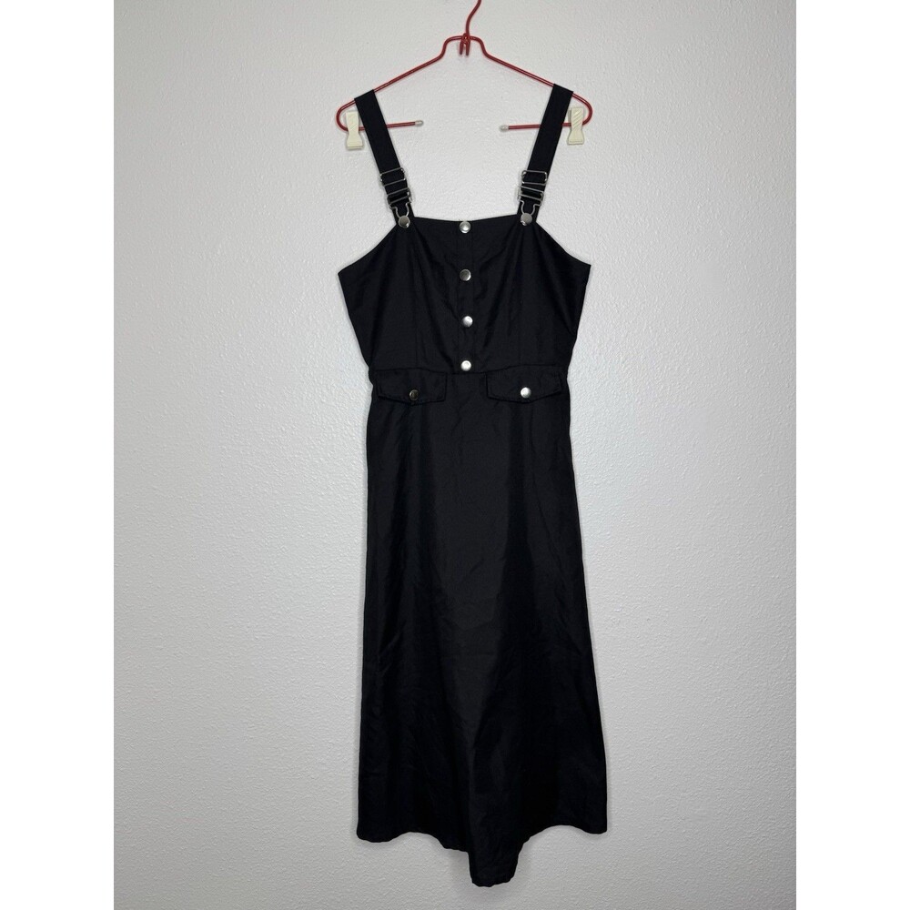 NWT Hot Topic Black Midi Skirtall Overall Dress Size Small Goth Vamp Emo Y2K